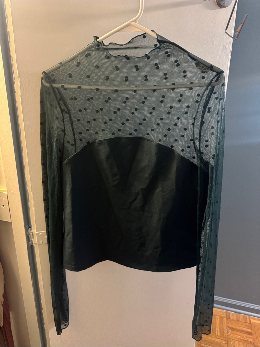 Free People Sheer Green Long sleeve top